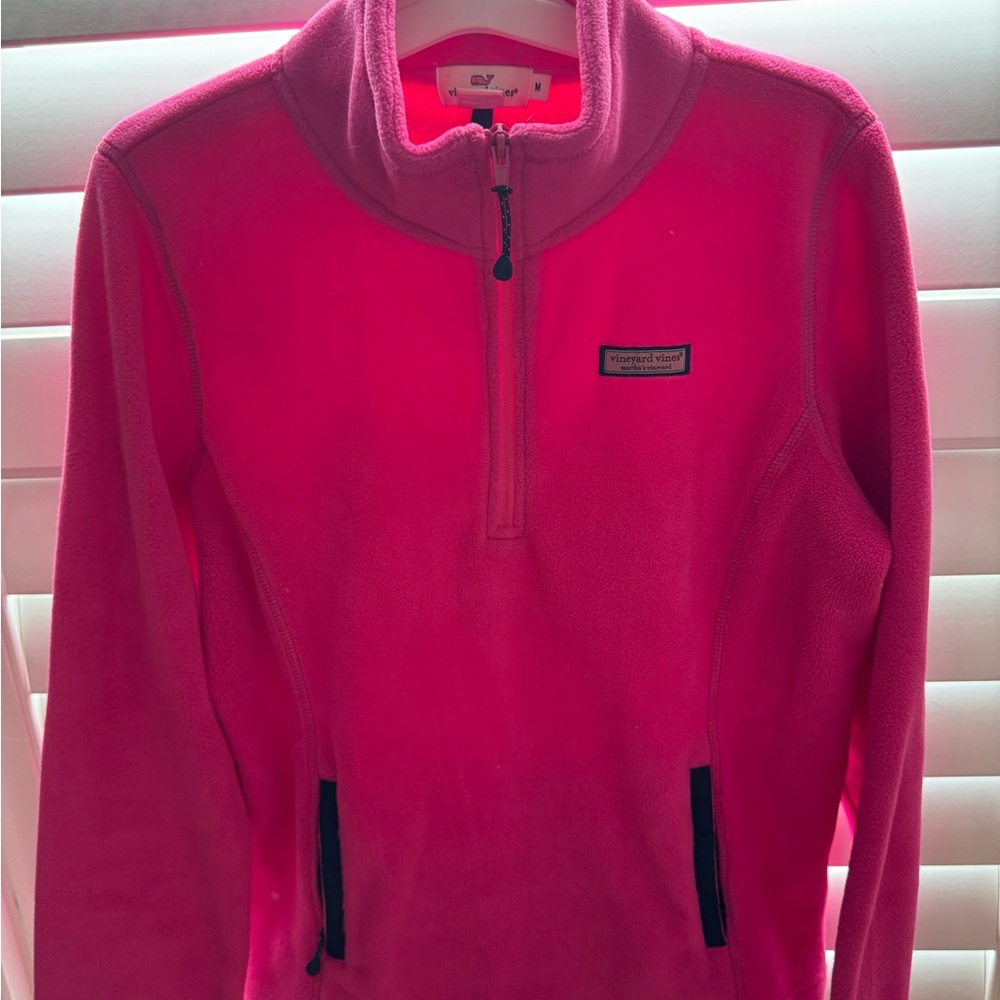 Vineyard Vines Bright Pink Fleece with Whale Logo